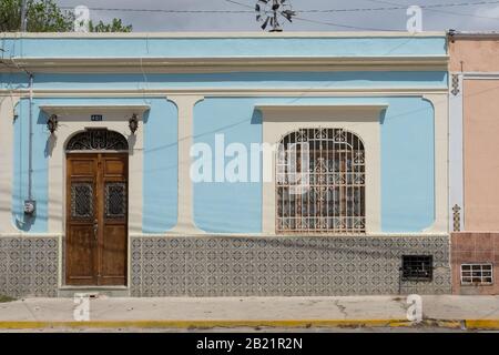 Facade of a house, Centro, Merida, Yucatan, Mexico Stock Photo