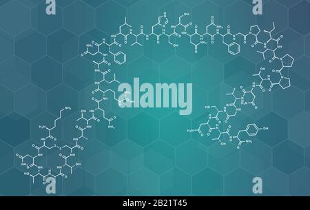 Pramlintide diabetes drug molecule, illustration Stock Photo