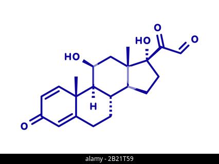 Prednisolone corticosteroid drug molecule, illustration Stock Photo - Alamy