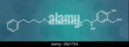 Salmeterol asthma drug molecule, illustration Stock Photo