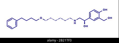 Salmeterol asthma drug molecule, illustration Stock Photo