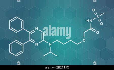 Selexipag pulmonary arterial hypertension drug molecule Stock Photo