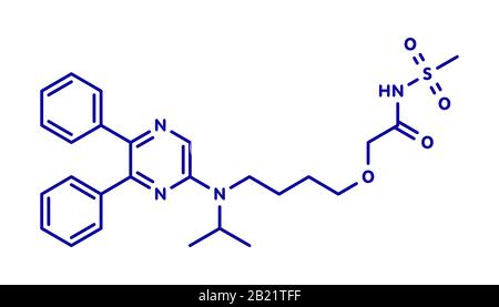 Selexipag pulmonary arterial hypertension drug molecule Stock Photo