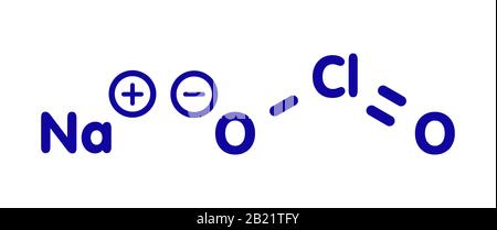 Sodium chlorite chemical structure, illustration Stock Photo