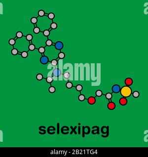 Selexipag pulmonary arterial hypertension drug molecule Stock Photo