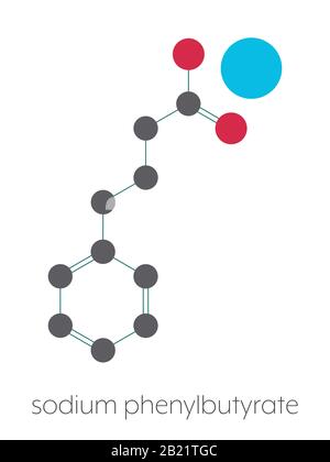 Sodium phenylbutyrate urea cycle disorders drug molecule Stock Photo