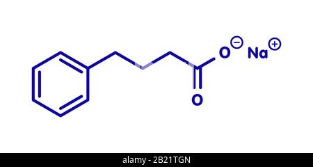 Sodium phenylbutyrate urea cycle disorders drug molecule Stock Photo