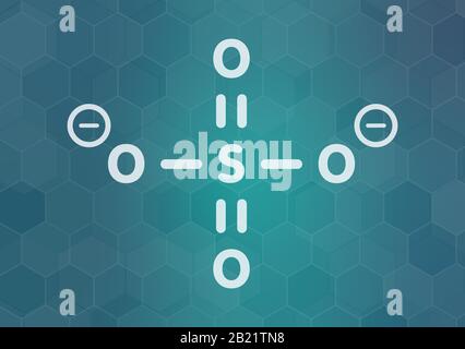 Sulfate anion chemical structure, illustration Stock Photo