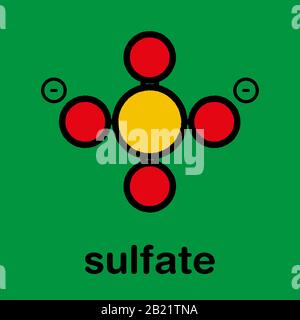 Sulfate anion chemical structure, illustration Stock Photo