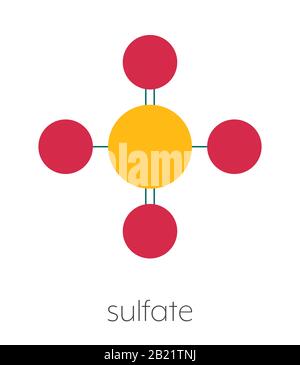 Sulfate anion chemical structure, illustration Stock Photo