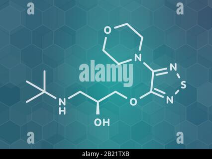 Timolol beta-adrenergic receptor antagonist drug molecule Stock Photo