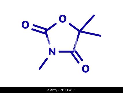 Trimethadione anticonvulsant drug molecule, illustration Stock Photo