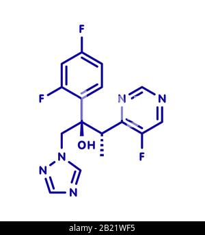 Voriconazole antifungal drug molecule, illustration Stock Photo