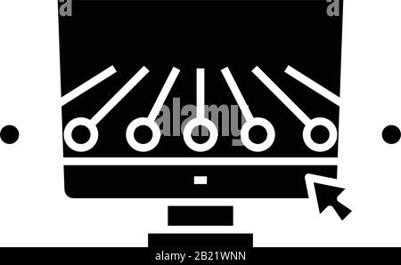 Diffucullt choise black icon, concept illustration, vector flat symbol, glyph sign. Stock Vector