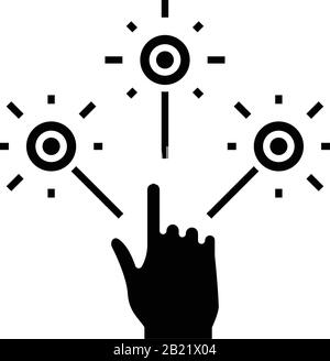 Difficult option black icon, concept illustration, vector flat symbol, glyph sign. Stock Vector