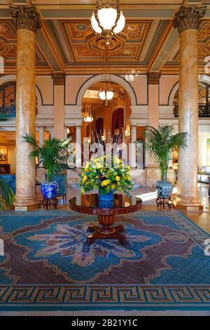 WASHINGTON, DC -21 FEB 2020- Located two blocks from the White House on Pennsylvania Avenue, the Willard Intercontinental Hotel is a luxury hotel in t Stock Photo