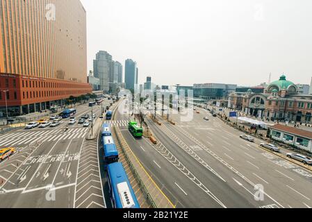 Seoul Station Terminal Building in South Korea Seoul Station is a transportation hub. Seoul, South Korea - October, 2019 Stock Photo