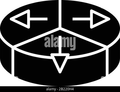 Division black icon, concept illustration, vector flat symbol, glyph sign. Stock Vector