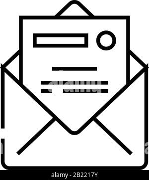 Official message line icon, concept sign, outline vector illustration, linear symbol. Stock Vector