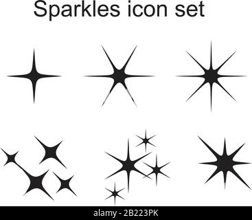 Sparkles Icon template black color editable. Sparkles Icon symbol Flat vector illustration for graphic and web design. Stock Vector