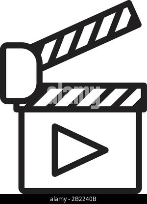 Clapperboard Icon template black color editable. Clapperboard Icon symbol Flat vector illustration for graphic and web design. Stock Vector