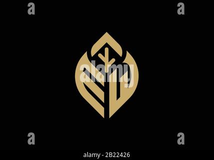 Custom Initial letter E and W in a leaf sign, Gardening or farming logo concept. Stock Vector