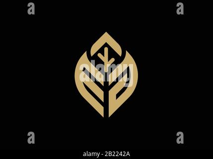 Custom Initial letter E and G in a leaf sign, Gardening or farming logo concept. Stock Vector