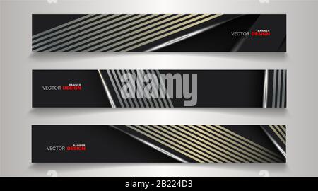 Collection of abstract geometric background banners. Can be used in any design. rectangular background. Stock Vector