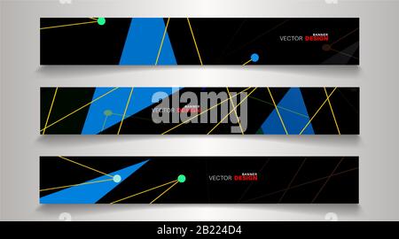Collection of abstract geometric background banners. Can be used in any design. rectangular background. Stock Vector