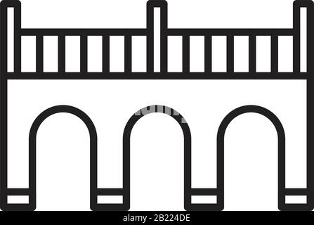 Bridges line Icon template black color editable. Bridges line Icon symbol Flat vector illustration for graphic and web design. Stock Vector