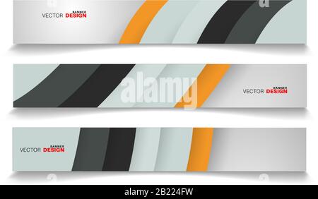 Collection of abstract geometric background banners. Can be used in any design. rectangular background. Stock Vector