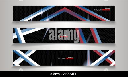 Collection of abstract geometric background banners. Can be used in any design. rectangular background. Stock Vector