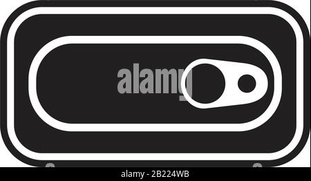 Tin cans black glyph Icon template black color editable. Tin cans black glyph Icon symbol Flat vector illustration for graphic and web design. Stock Vector