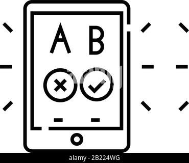Mobile game line icon, concept sign, outline vector illustration, linear symbol. Stock Vector