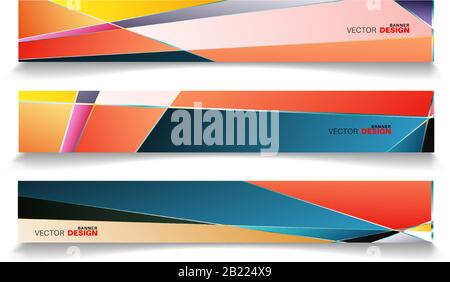 A set of modern vector banners with a rectangular design background Stock Vector