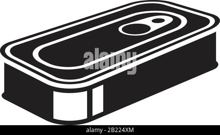 Tin cans black glyph Icon template black color editable. Tin cans black glyph Icon symbol Flat vector illustration for graphic and web design. Stock Vector