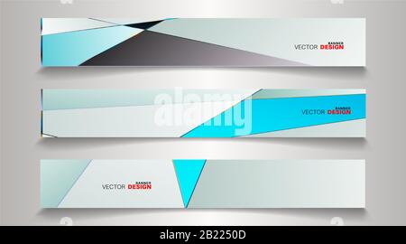 A set of modern vector banners with a rectangular design background Stock Vector