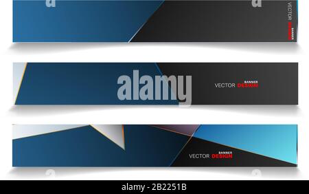 A set of modern vector banners with a rectangular design background Stock Vector