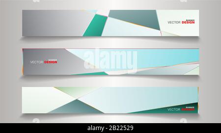A set of modern vector banners with a rectangular design background Stock Vector