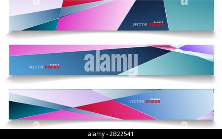 A set of modern vector banners with a rectangular design background Stock Vector