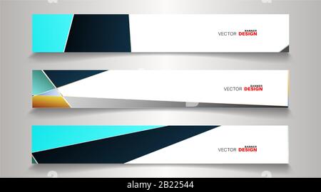 A set of modern vector banners with a rectangular design background Stock Vector