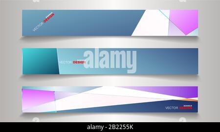 A set of modern vector banners with a rectangular design background Stock Vector