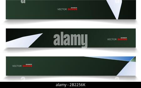 A set of modern vector banners with a rectangular design background Stock Vector