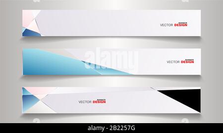 A set of modern vector banners with a rectangular design background Stock Vector