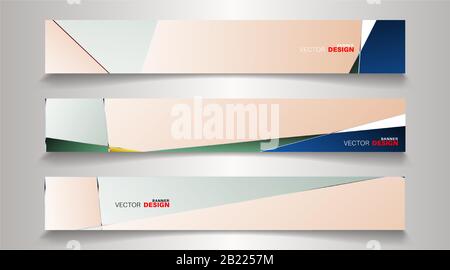 A set of modern vector banners with a rectangular design background Stock Vector