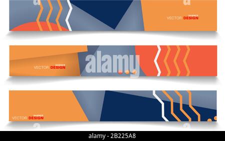 A set of modern vector banners with a rectangular design background Stock Vector