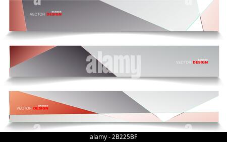 A set of modern vector banners with a rectangular design background Stock Vector