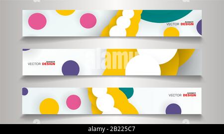 A set of modern vector banners with a rectangular design background Stock Vector