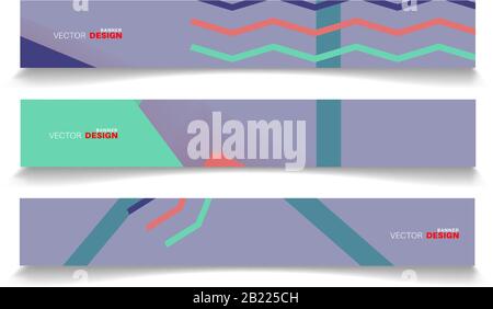 A set of modern vector banners with a rectangular design background Stock Vector