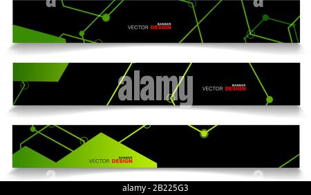 A set of modern vector banners with a rectangular design background Stock Vector